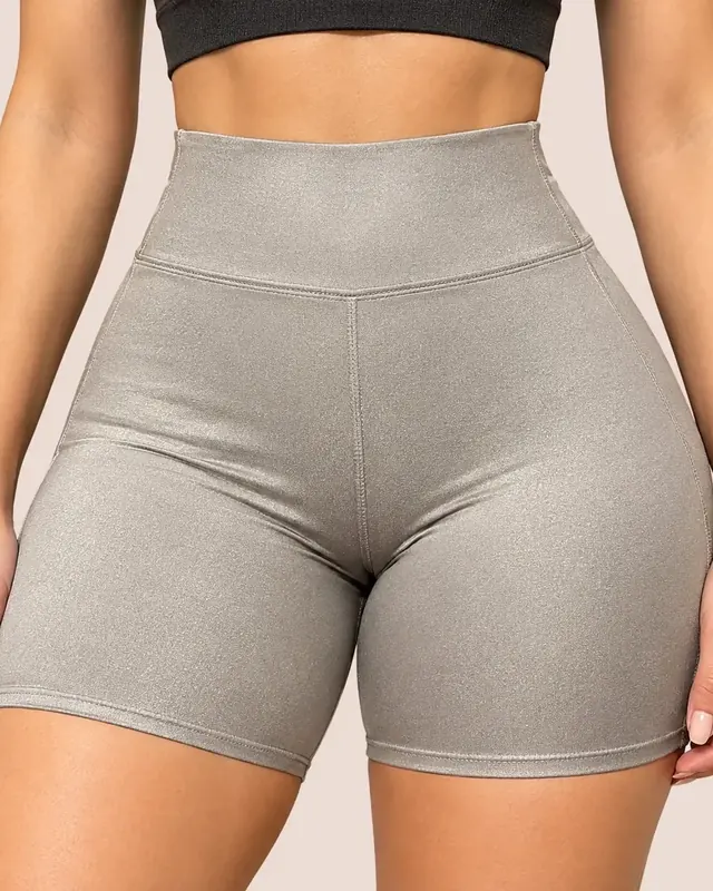 Short Fitness Cintura Alta Bege, Lorena Move